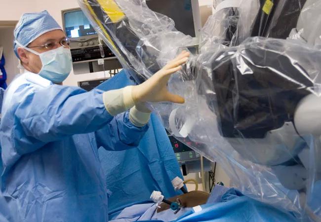 Tommaso Falcone, MD, performs robot-assisted surgery