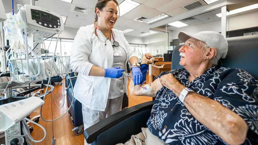 Nurses with contrast dye