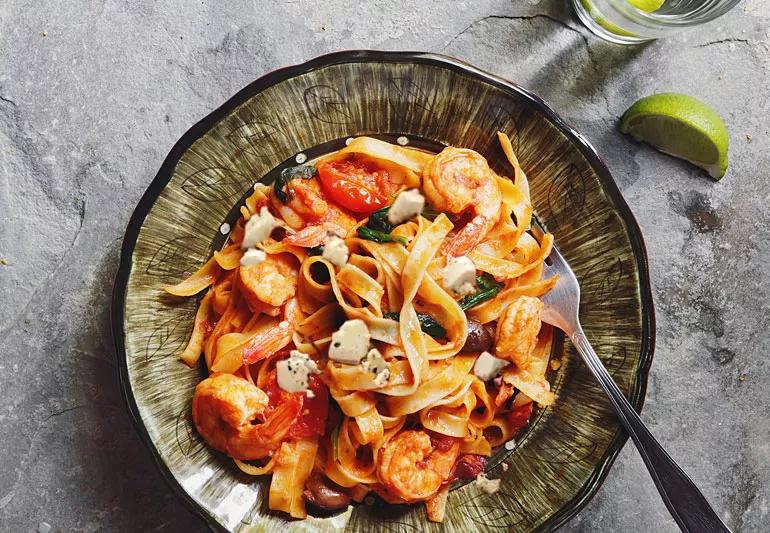 Italian pasta with shrimp