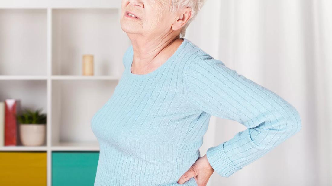 Older nice lady with terrible backache