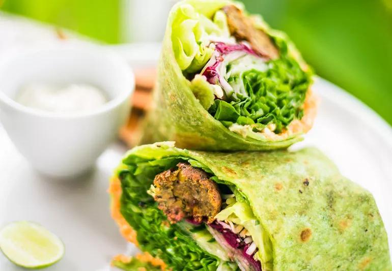 vegan wraps on a plate