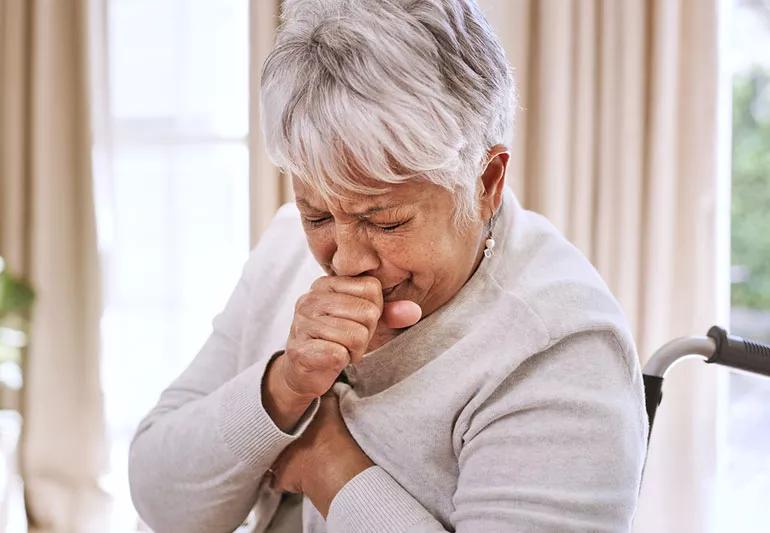 woman with persistant cough heart cough