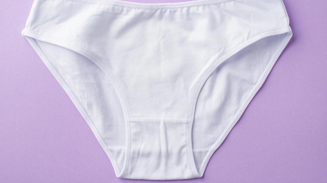 A pair of women's white cotton underwear