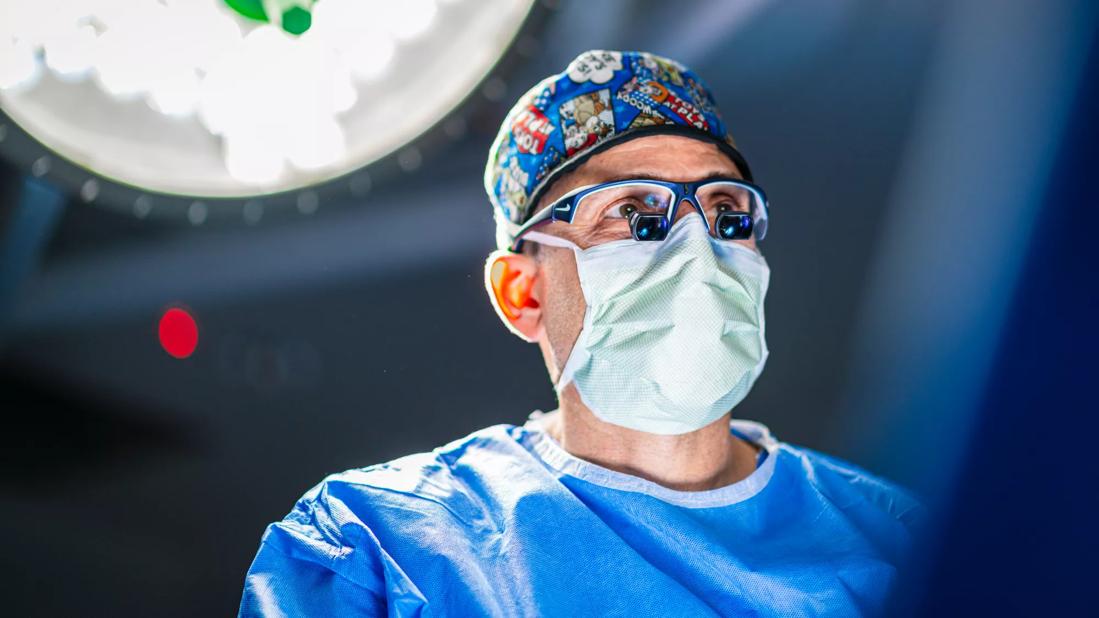 Pediatric surgeon in the operating room