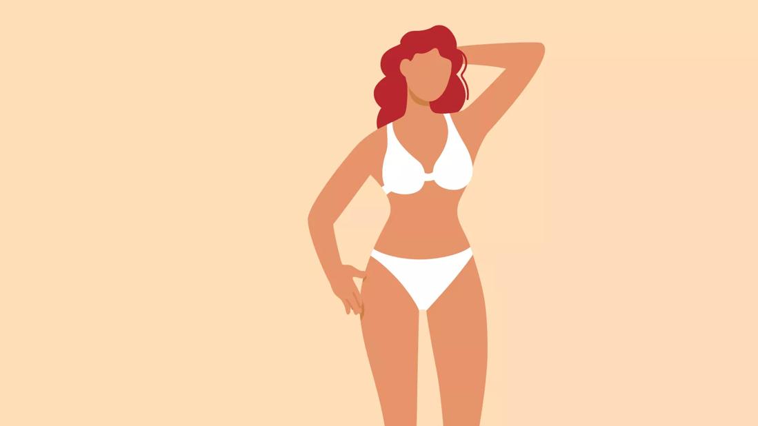 Person in bikini with hourglass figure