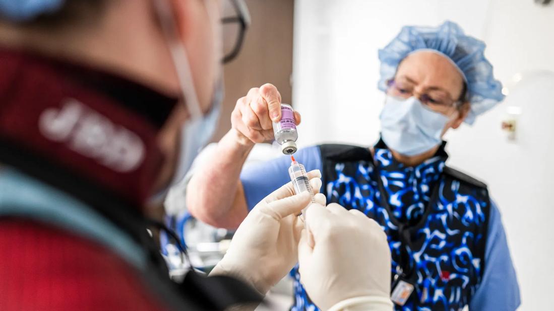 Nurses with contrast dye