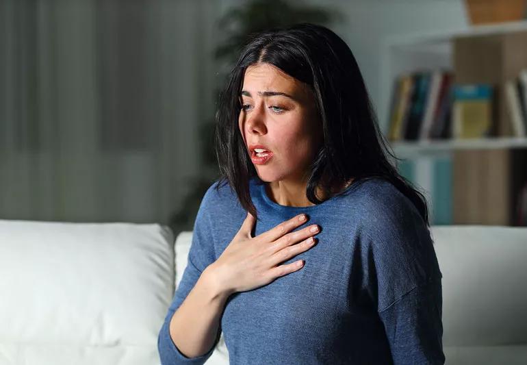 Woman having a panic attack