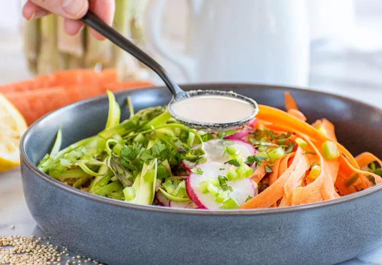 Spring veggie and grain bowl