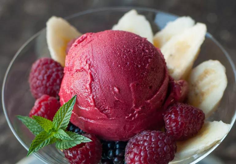 raspberry banana sorbet