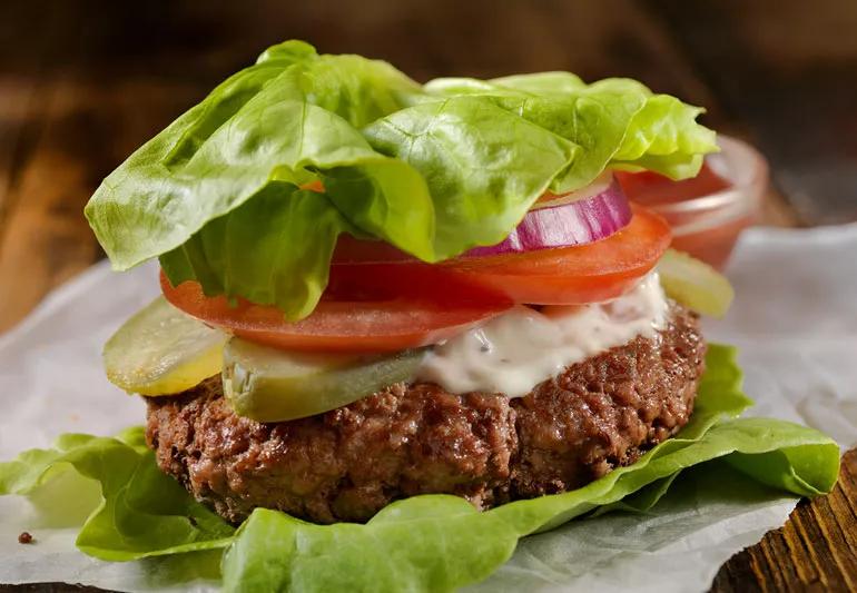 lettuce wrap burger is a healthy choice