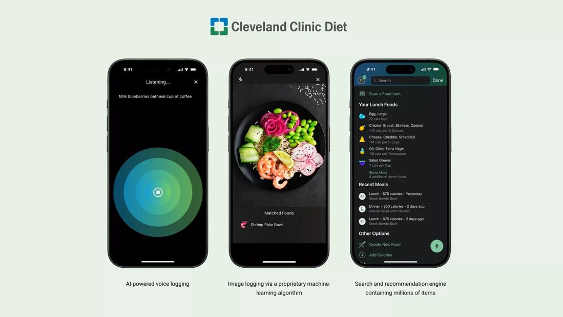 Images from the Cleveland Clinic Diet app.