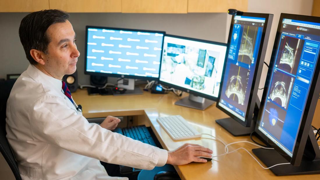 Dr. Olivares at the Focal One surgical dashboard