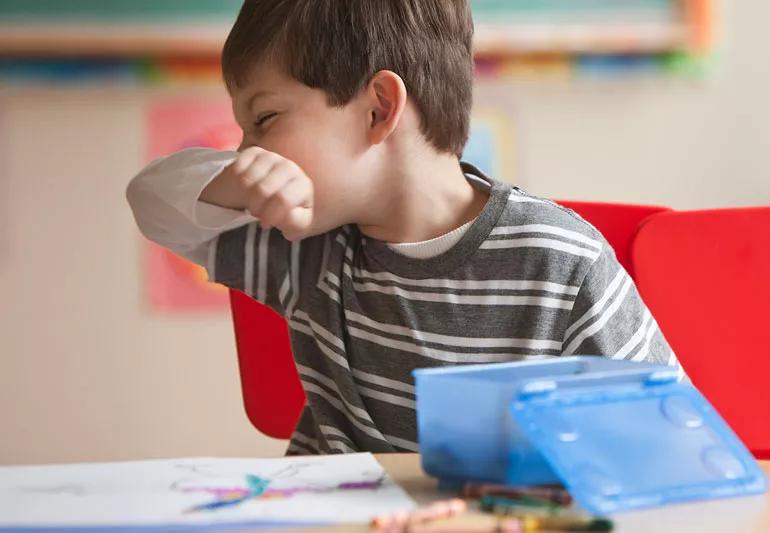 child with classroom allergies