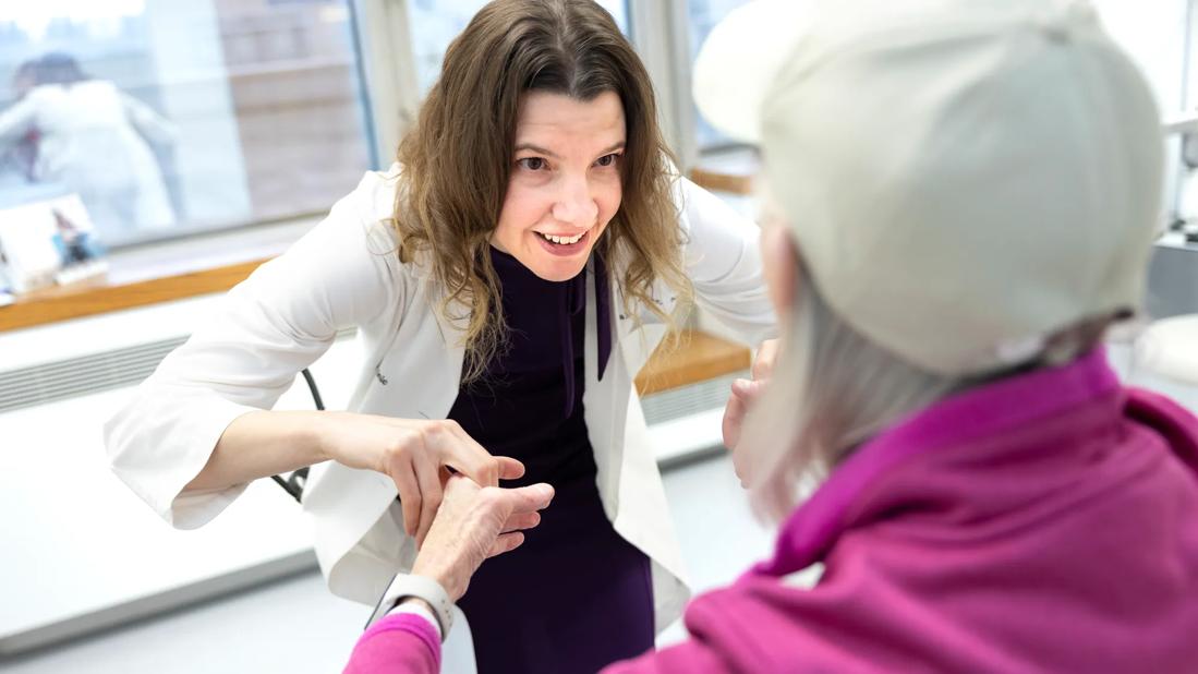 Sarah Keller, MD, with a bone health patient