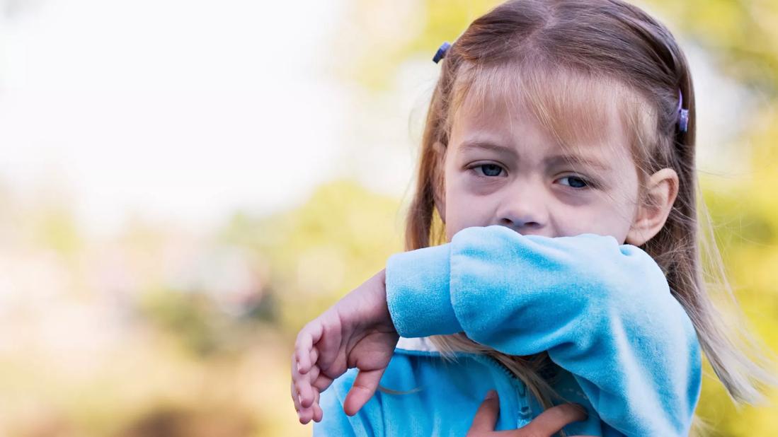 A little girl coughing in to get elbow : Stock Photo Buy the print Comp Save to Board A little girl sneezing in to get elbow