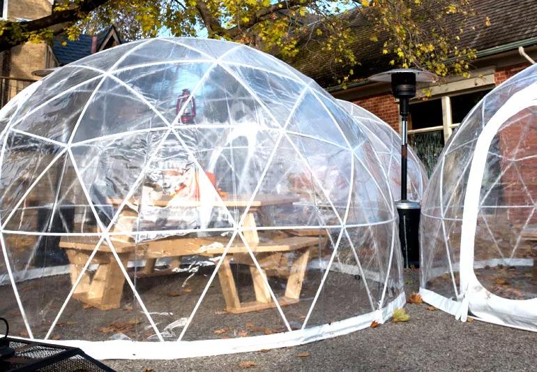 restaurant bubble tents during covid