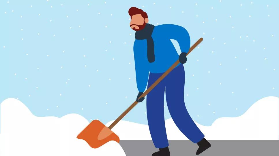 Person shoveling snow