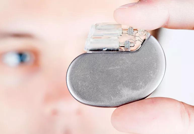 pacemaker held between two fingers