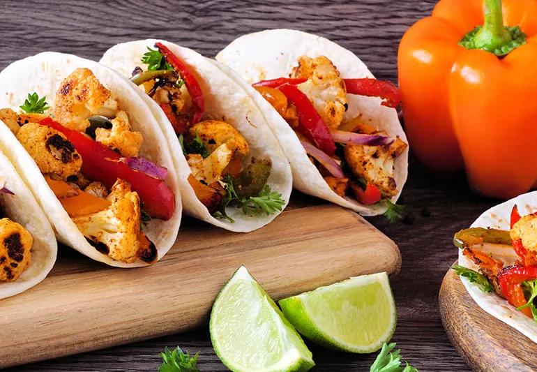 recipe cauliflower tacos with tomatoes and peppers