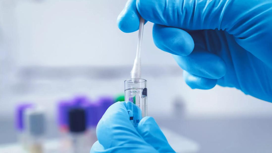 Lab technician working on a lab sample