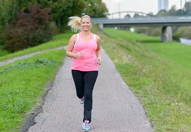 Woman running outdoors