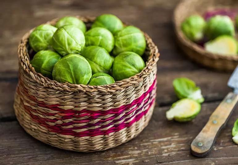 basket of brussel sprouts