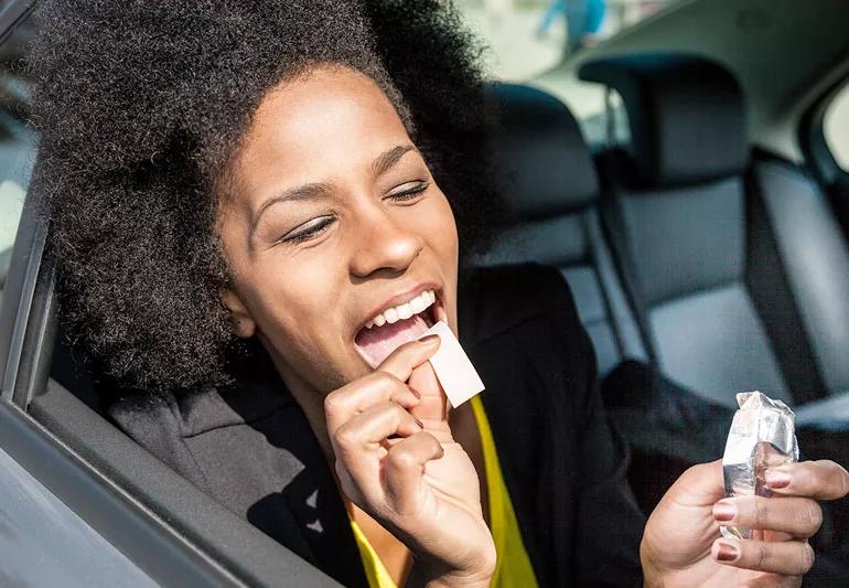 woman chewing gum