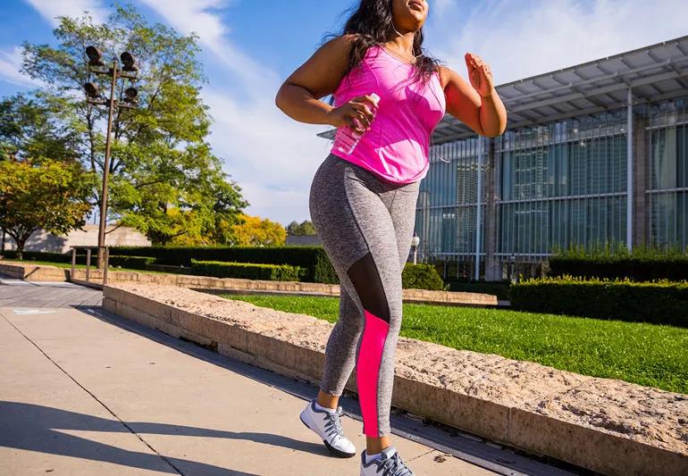 woman walk/jogging in morning