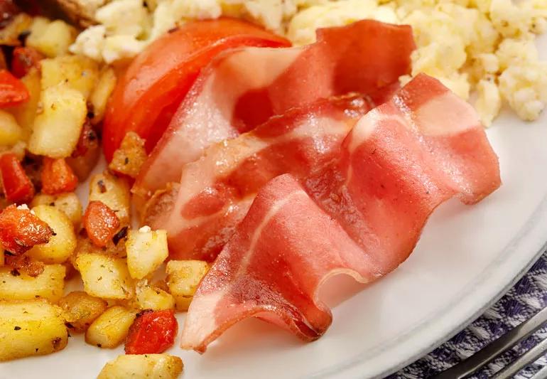 turkey bacon with breakfast eggs