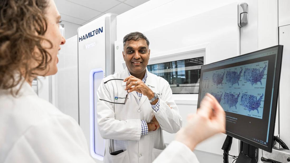 Khorna, MD, in lab