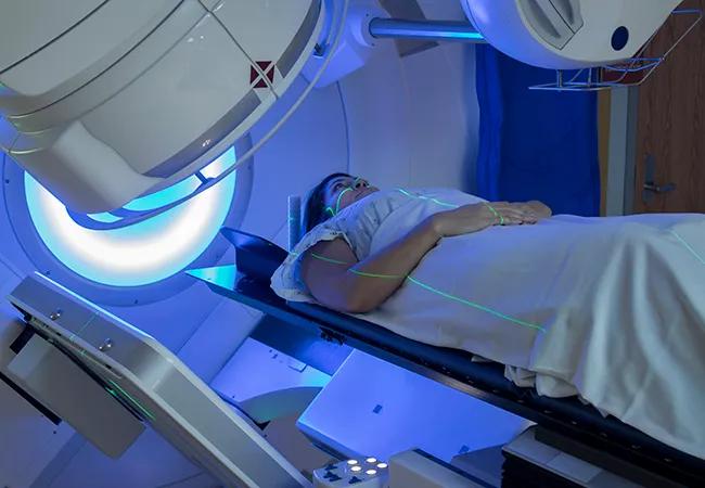 Woman Receiving Radiation Therapy Treatments for Breast Cancer