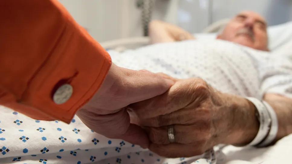 Elderly patient in hospital