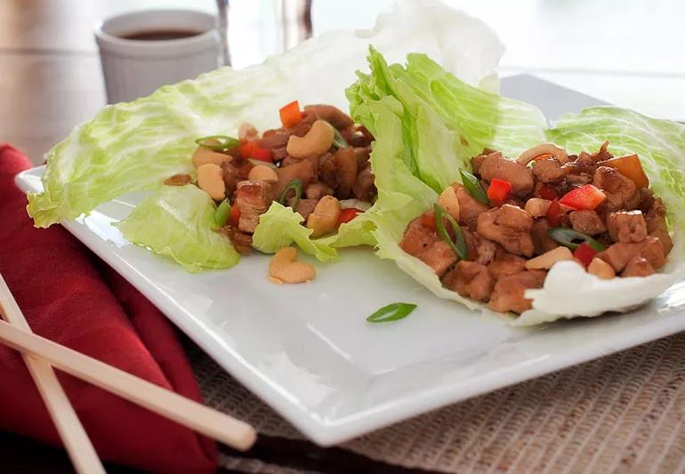 gluten free lunch with lettuce wraps