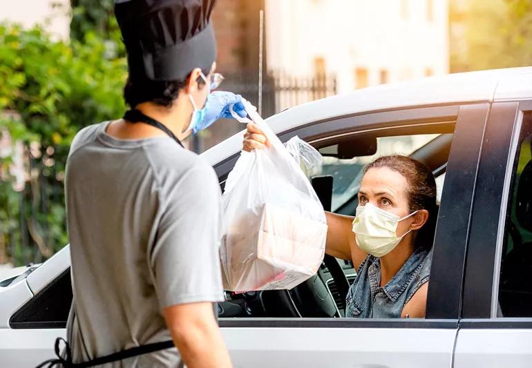 getting dining food pickup during covid