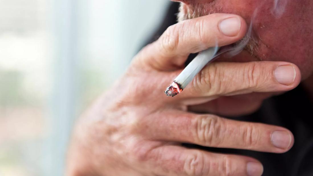 Man smoking a cigarette