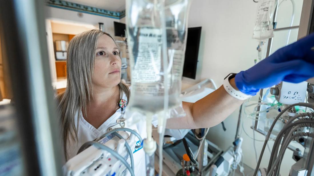 Nurse with IV