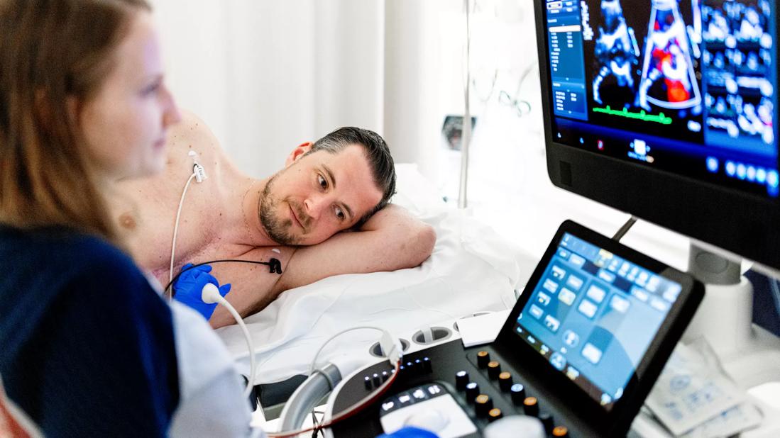 Patient undergoing cardiac testing