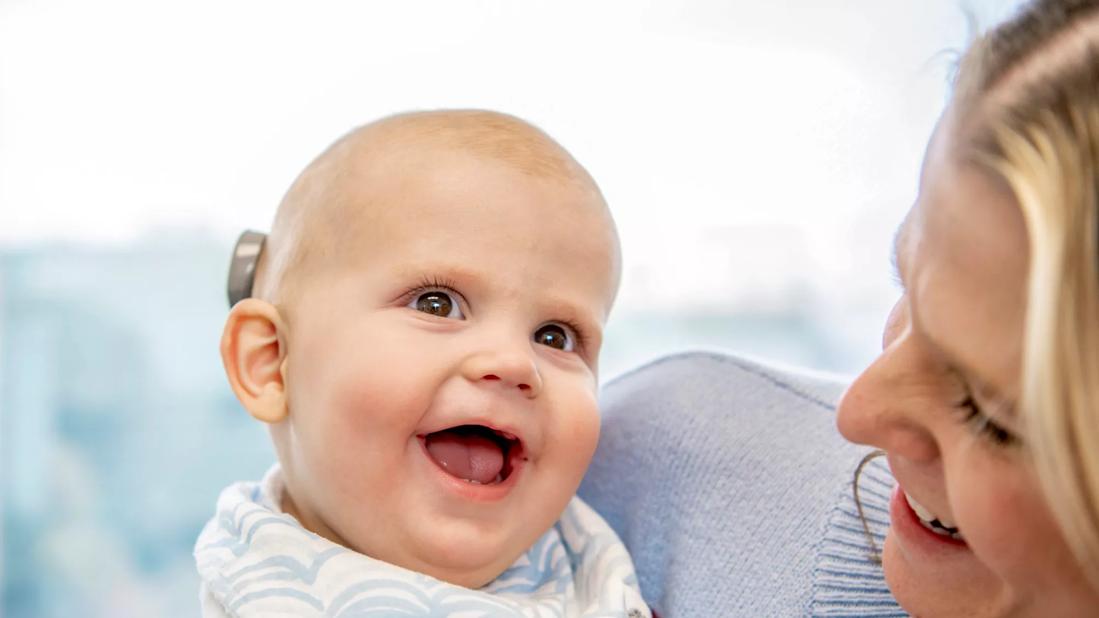 7 month old infant receiving cochlear implants