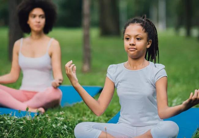 teenager meditating
