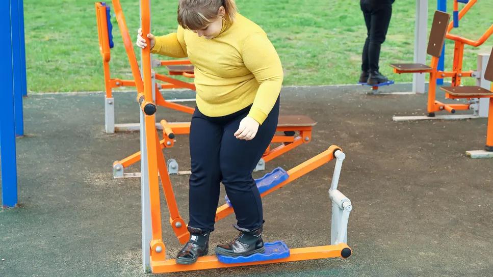 Child on playground equipment