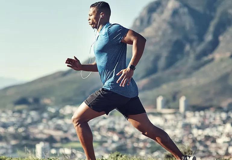 man jogging outside