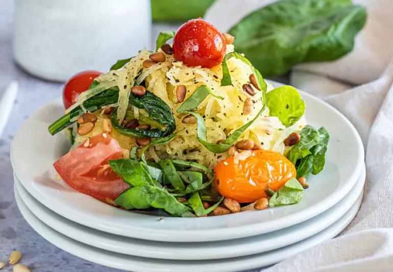 recipe sauteed spinach and tomatoes over spaghetti squash