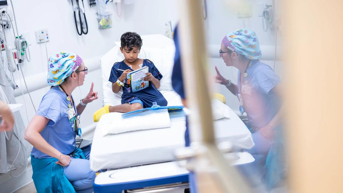 Child undergoing ECG