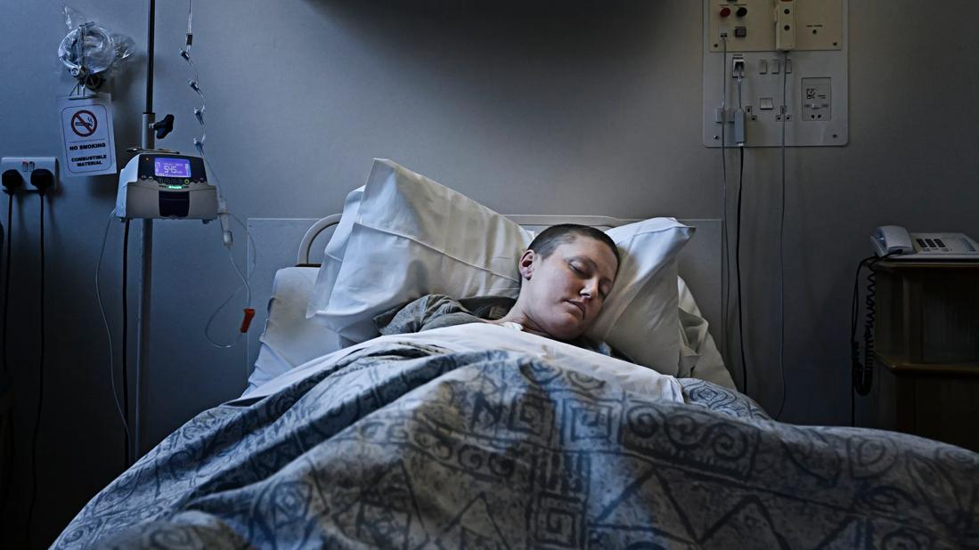 Patient asleep in hospital