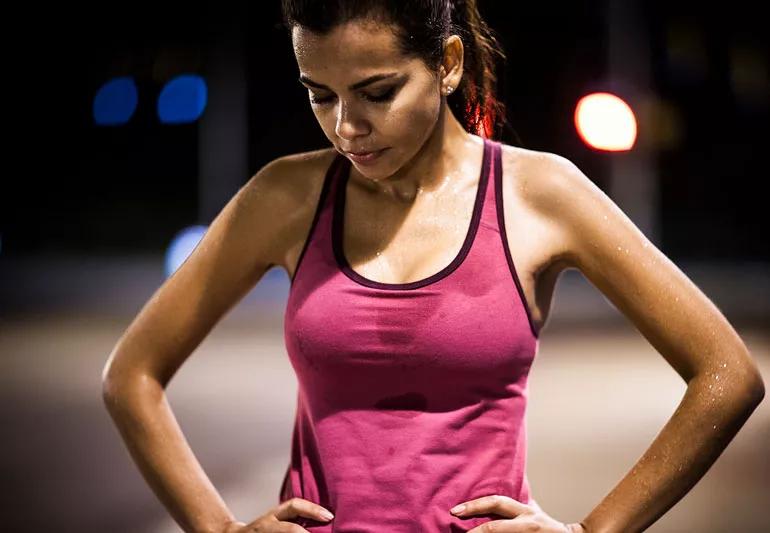 woman runner taking a break