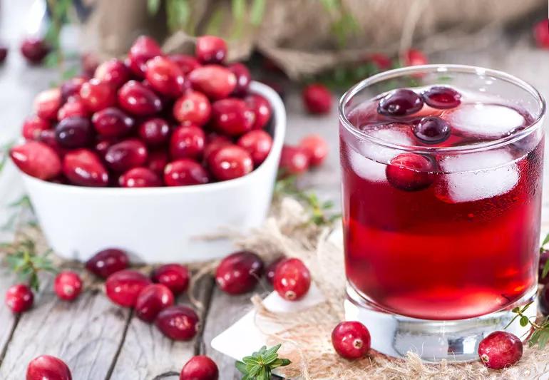 Cranberries and juice