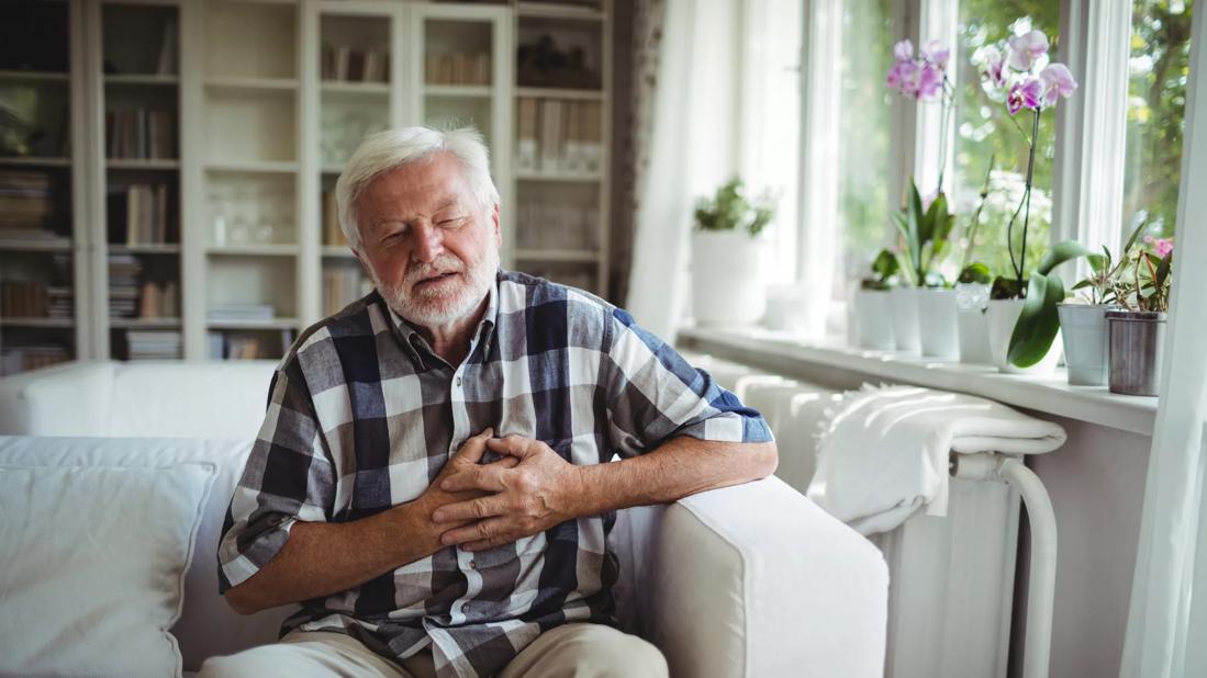 Man with chest pain