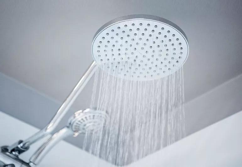 Photo of a shower running.