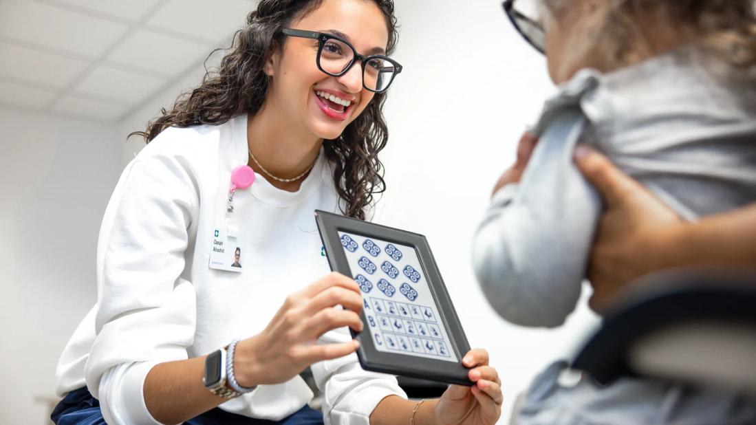 Child getting an eye exam