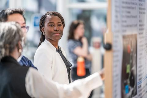 Nurses at nursing conference, poster presentation
